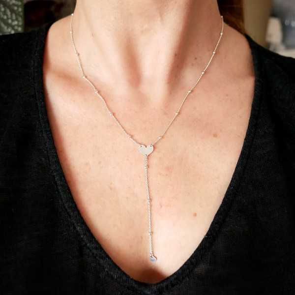 Women's heart Y necklace in...
