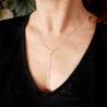 Women's heart Y necklace in minimalist recycled 925 silver for wome...