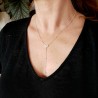 Damen-Herz-Y-Halskette aus minimalistischem recyceltem 925er Silber...