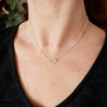 Collier femme cœur évidé en argent 925 recyclé minimaliste pour femme sur chaine fine réglable Saint Valentin