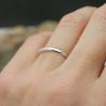 Recycled 925 silver thin half bangle ring shiny stackable&nbsp;for men and women