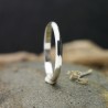 Recycled 925 silver thin half bangle ring shiny stackable&nbsp;for men and women