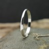 Recycled 925 silver thin half bangle ring shiny stackable&nbsp;for men and women