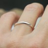 Recycled 925 silver thin half bangle ring shiny stackable&nbsp;for men and women