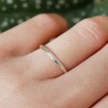 Recycled 925 silver thin half bangle ring shiny stackable&nbsp;for men and women