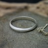 Recycled 925 silver thin half bangle ring matte brushed stackable&nbsp;for men and women