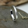 Recycled 925 silver thin half bangle ring matte brushed stackable&nbsp;for men and women