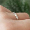 Alliance en argent 925 recyclé demi jonc empilable brillante unisexe