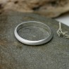 Alliance en argent 925 recyclé demi jonc empilable brossé mat unisexe