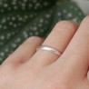 Alliance en argent 925 recyclé demi jonc empilable brossé mat unisexe