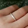 Ehering aus recyceltem 925er Silber halber Armreif sandgestrahlt stapelbar Unisex