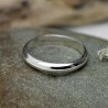Recycled 925 silver wedding 3 mm half bangle ring shiny stackable&nbsp;for men and women