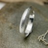 Alliance 3 mm en argent 925 recyclé demi jonc empilable sablée unisexe