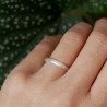 Alliance 3 mm en argent 925 recyclé demi jonc empilable sablée unisexe
