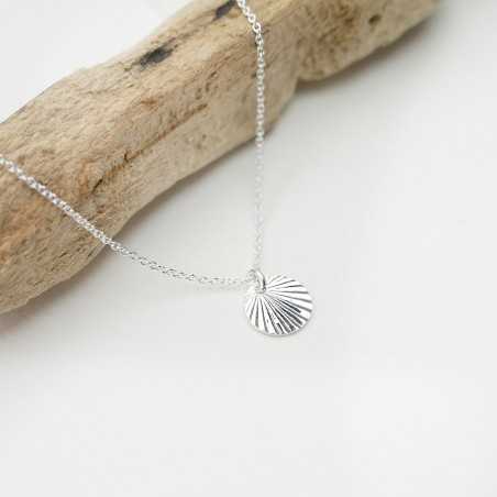 Rising Sun 8 mm pendant on chain in recycled 925 silver