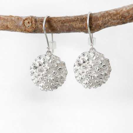 Litchi sterling silver earrings handmade