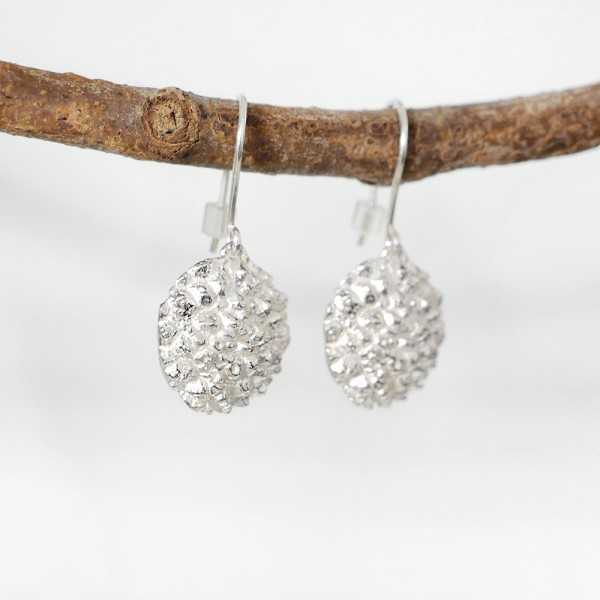 Litchi sterling silver earrings handmade