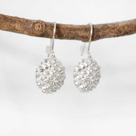 Litchi sterling silver earrings handmade