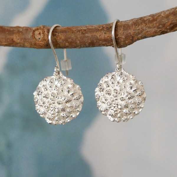 Litchi sterling silver earrings handmade