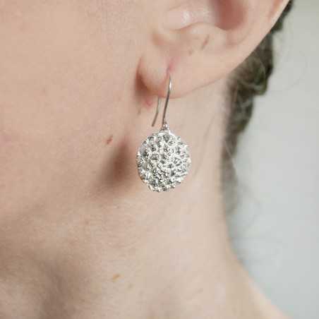 Litchi sterling silver earrings handmade