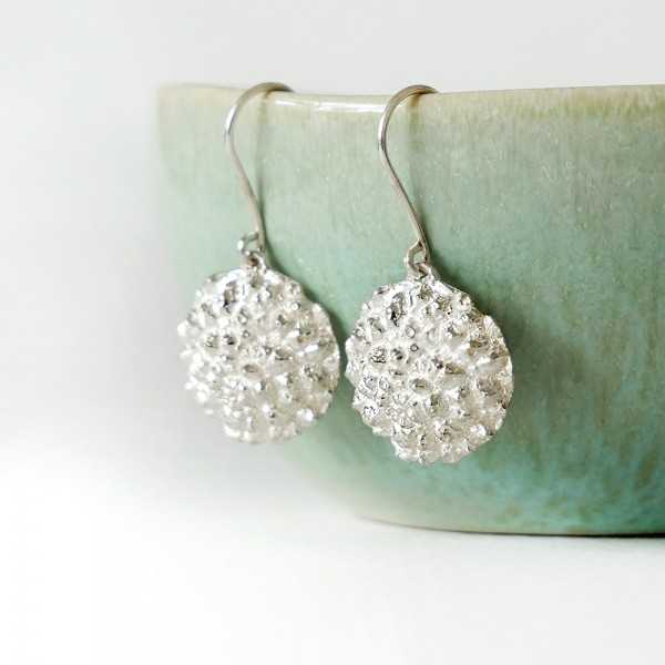 Litchi sterling silver earrings handmade