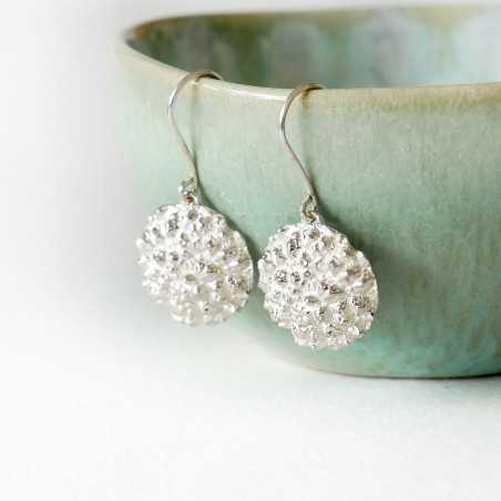 Litchi sterling silver earrings handmade