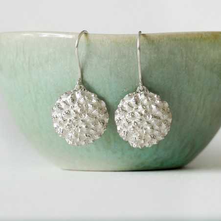 Litchi sterling silver earrings handmade