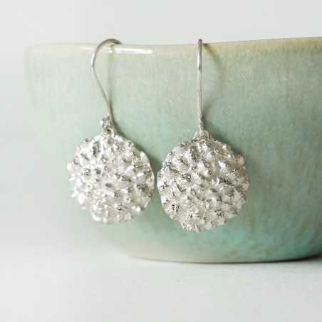 Litchi sterling silver earrings handmade