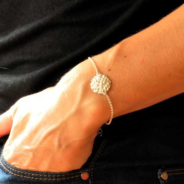 Hübscher Litchi Sterling Silber verstellbarer Armband Litchi 65,00 €