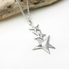 3 Sterne anhänger auf recyceltes Sterlinsilver lange Kette Sati Des...
