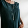 3 Sterne anhänger auf recyceltes Sterlinsilver lange Kette Sati Des...