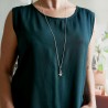 3 Sterne anhänger auf recyceltes Sterlinsilver lange Kette Sati Des...