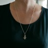 3 Sterne anhänger auf recyceltes Sterlinsilver lange Kette Sati Des...