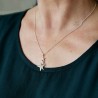 3 Sterne anhänger auf recyceltes Sterlinsilver lange Kette Sati Des...