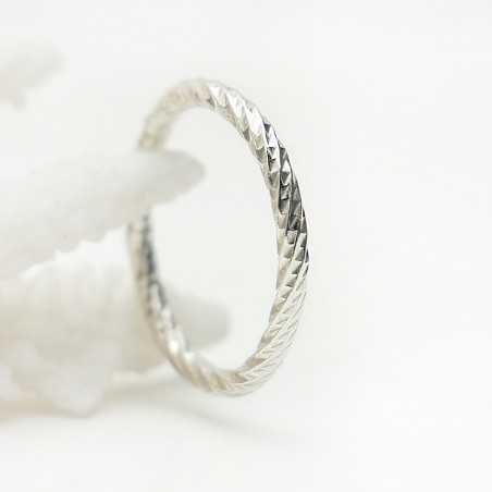 Thick and minimalist sterling silver stackable twisted ring