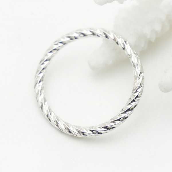 Thick and minimalist sterling silver stackable twisted ring