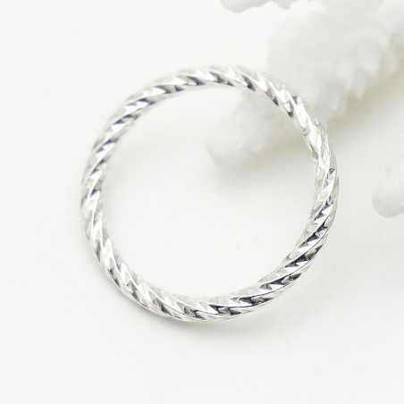 Thick and minimalist sterling silver stackable twisted ring