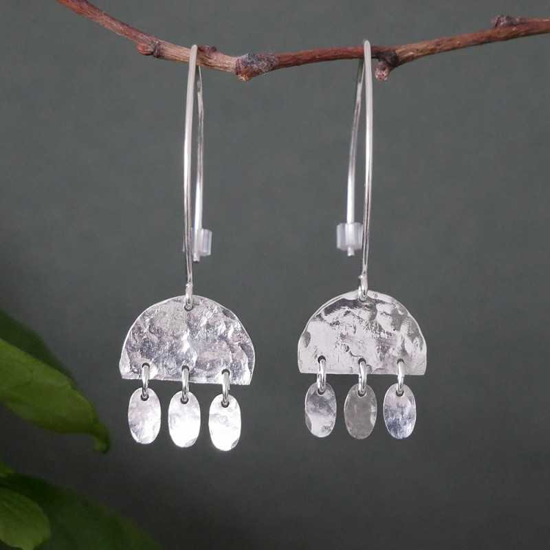 Alma recycled 925 silver bohemian dangling earrings