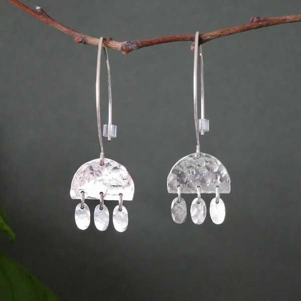 Alma recycled 925 silver bohemian dangling earrings