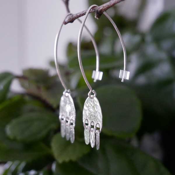 Boucles d'oreilles bohêmes en argent 925 recyclé pendantes Alma