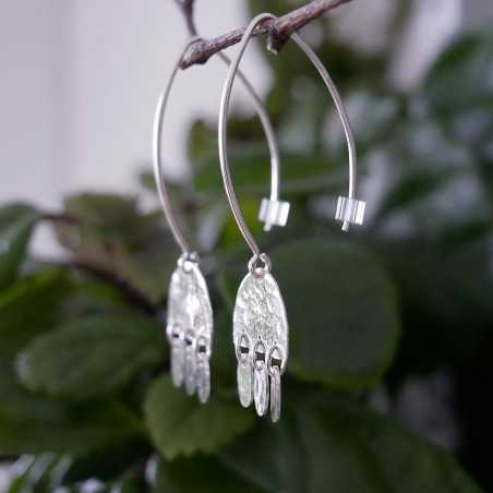 Boucles d'oreilles bohêmes en argent 925 recyclé pendantes Alma