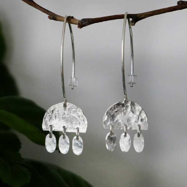 Alma recycled 925 silver bohemian dangling earrings