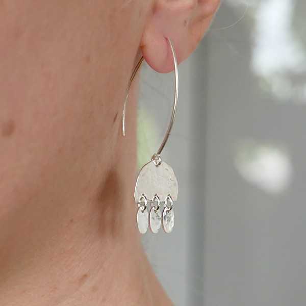 Alma recycled 925 silver bohemian dangling earrings