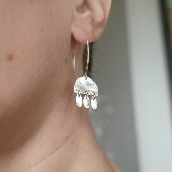 Boucles d'oreilles bohêmes en argent 925 recyclé pendantes Alma