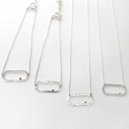 Collier en argent 925 recyclé minimaliste réglable perle de pluie