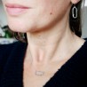 Minimalistische Regenperle verstellbare Halskette aus recyceltem 92...